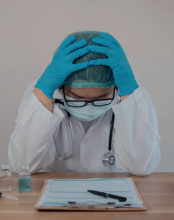 Doctor at a hospital desk